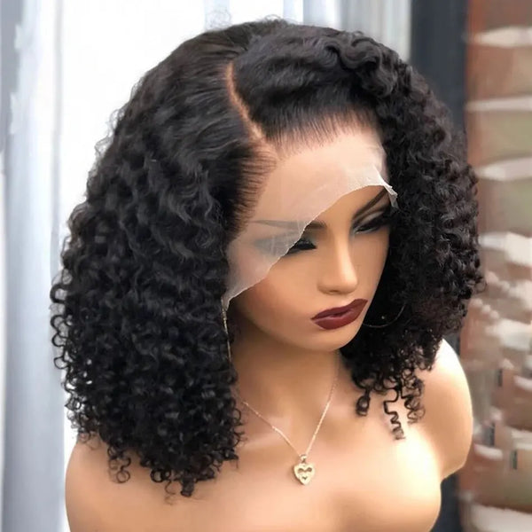 Deep Wave Short Bob Lace Frontal Wig - Brazilian Virgin Human Hair