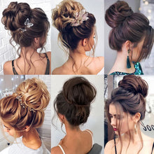 LUPU Synthetic Chignon Messy Bun - Wavy Curly Hairpiece with Clip
