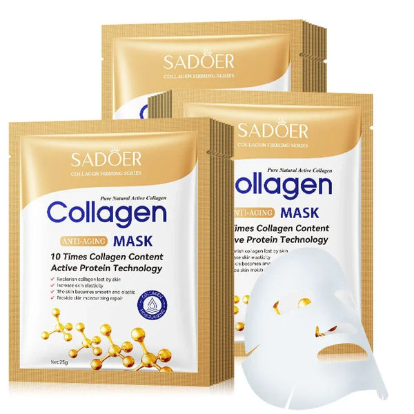 10pcs Collagen Face Mask - Anti-aging Brightening Skincare