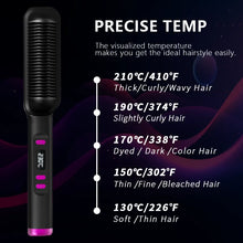 Fast Heat Hair Straightener Comb - LED Display Styling Brush