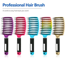 Bristle&Nylon Hair Brush - Scalp Massage Comb for Styling