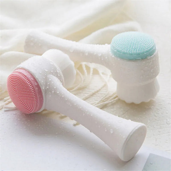 Silicone Face Cleansing Brush - Double-Sided Exfoliator Pore Cleaner